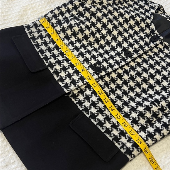 Talbots Black and White Houndstooth Colorblock Women's Collarless Jacket Size 10 - Picture 12 of 15